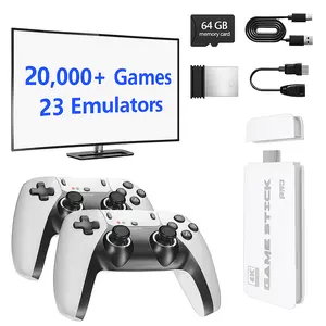 M15 4K Game Stick Mini Video Game Console Retro Handheld 20000 Games 23 Emulators 31 Languages 2.4G Wireless Controller HDMI TV Console with USB Cable Retro Game Stick with 20000 Classic Games