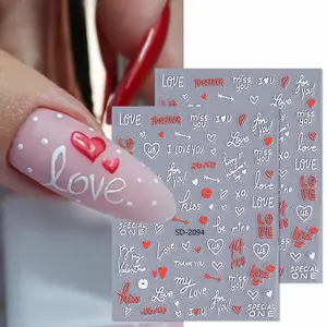 Valentine's Day Nail Art Stickers, Sexy Lips Heart Love Arrow Design, DIY Self-Adhesive Nail Decals for Women and Girls, Romantic Designs