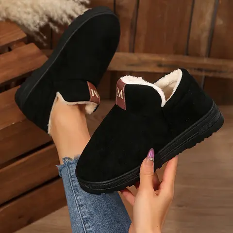 Women's Snow Boots Cozy  Memory Foam Fleece Lined Lightweight And Comfortable Slip-On For Slipper House Indoor & Outdoor Wear