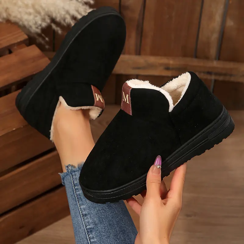 Women's Snow Boots Cozy  Memory Foam Fleece Lined Lightweight And Comfortable Slip-On For Slipper House Indoor & Outdoor Wear