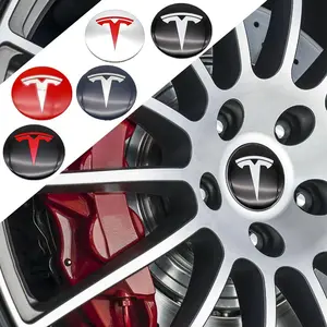 Tesla Wheel HUB Center Caps + Decal Stickers Set, Fits Model 3/y/s/x, Upgrade Your Vehicle Styling, Durable Replacement Parts