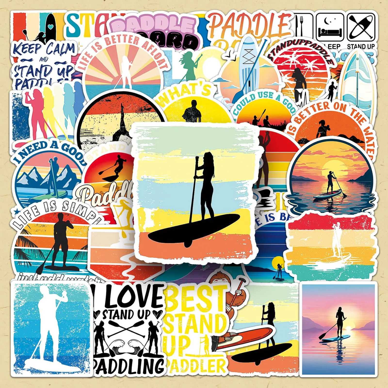 Stand Up Paddle Board Sticker, 100pcs/set Creative Sports Graffiti Sticker, DIY Decorative Sticker for Scrapbooking, Journaling, Gift Wrapping