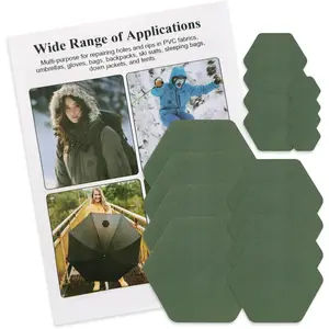 16 count Nylon Repair Patches, Self Adhesive &  Patches, Nylon Repair Patches for Down Jacket, Clothing, Holes, Tents, Sleeping Bags, Umbrella, Etc(Green)