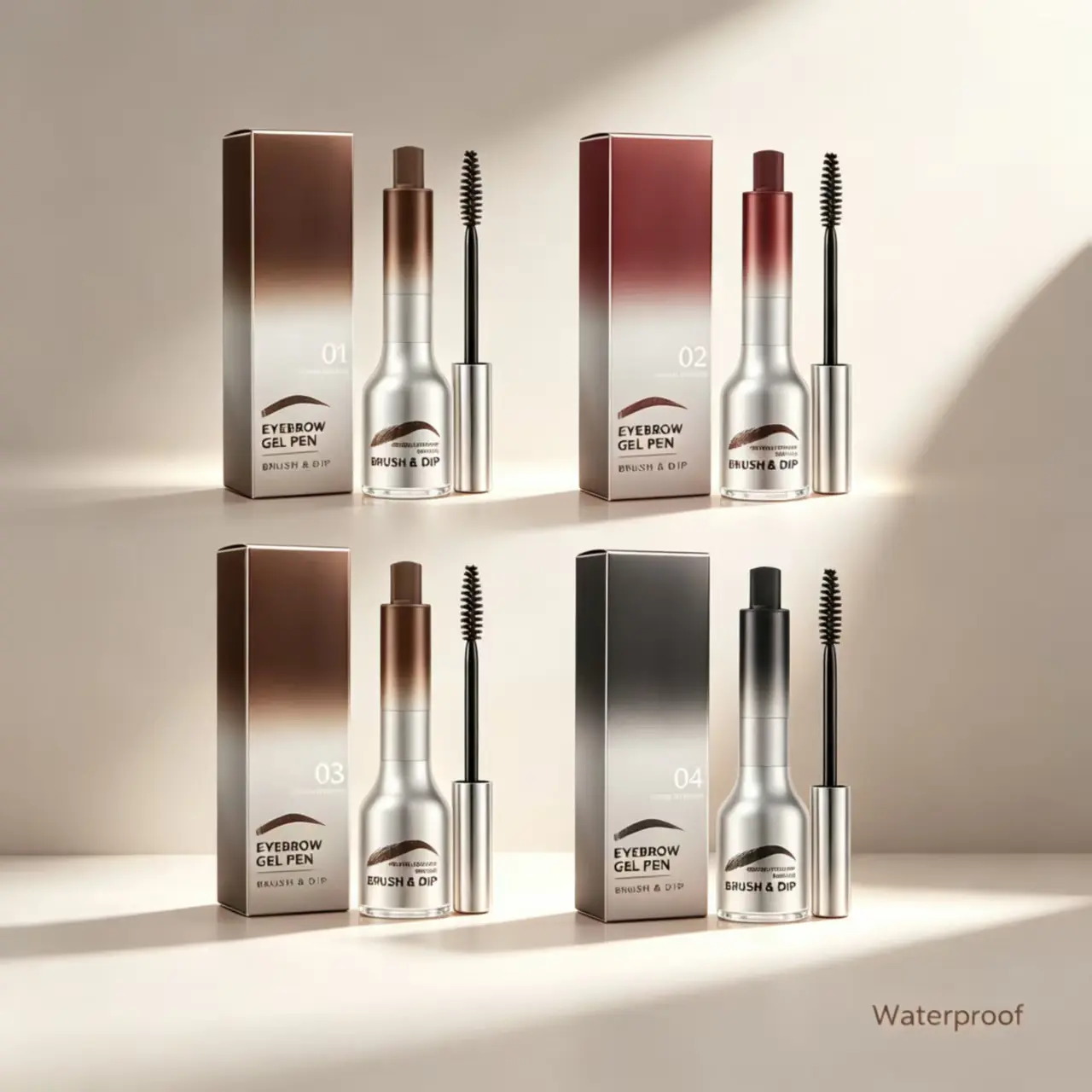Press-Type Cushion Brow Mascara, Waterproof Anti-Fade, Natural Stereo Long Hold Eyebrow Cosmetic,refy,brows,hour,,summer,music,festival makeup,clear,,hair-like,freckle,tint,product,color,choice,,angle,brush,,Precision,Micro,Pencil