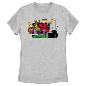 Women's Marvel: Deadpool & Wolverine Family Watching TV T-Shirt