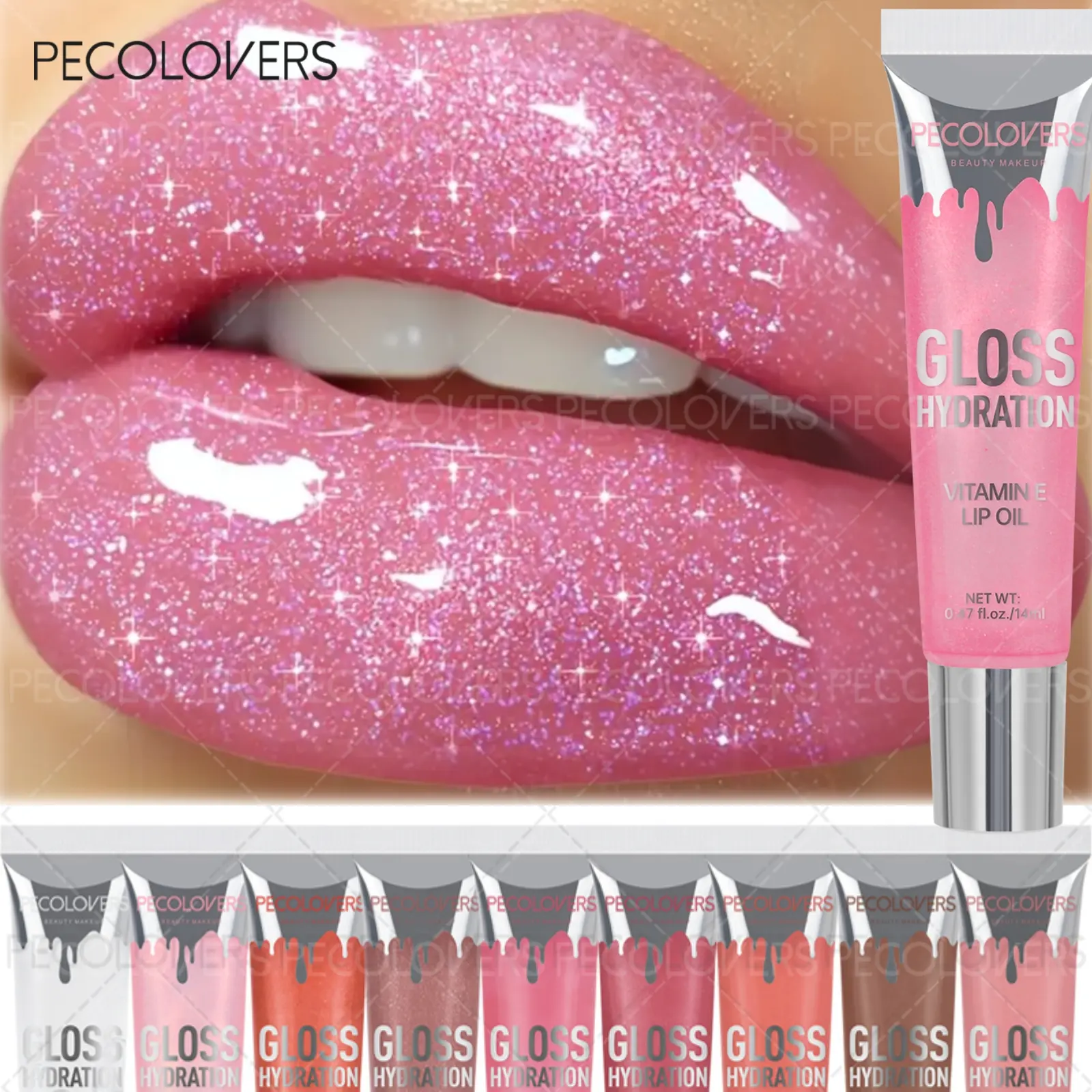 Mirror Lip Gloss Balm Waterproof Moisturizing Hydrating Translucent Glitter Red Nude Liquid Lipstick Shimmer Plumping Lip Makeup Cosmetic Glossy Hydrate Lip Shiner Radiant Lip Gloss