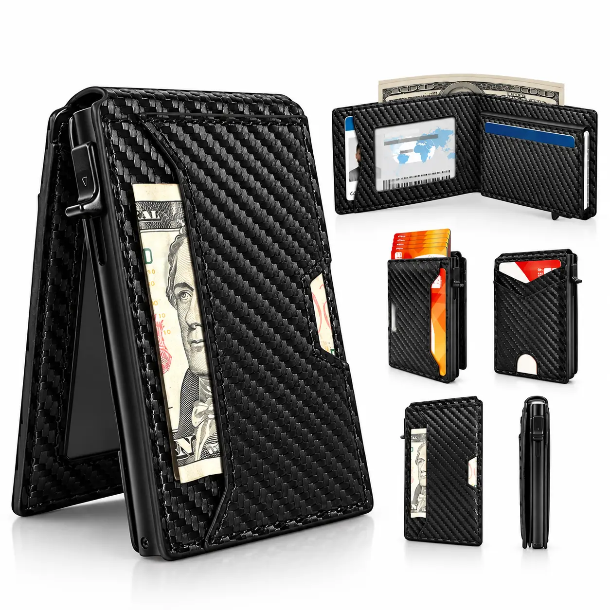 Men's Aluminum Alloy RFID Blocking Anti-Theft Slim Front Pocket Wallet - Lightweight, Durable Card Holder for Credit Cards, Bills, ID