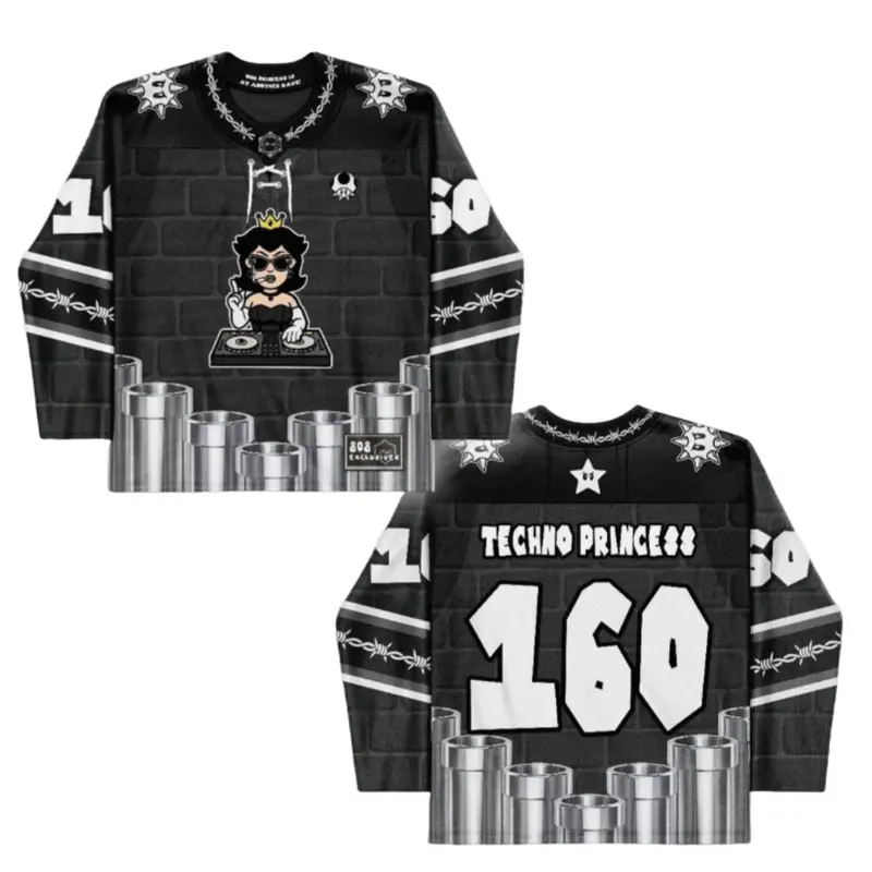 😎 Techno Princess Hockey Jersey – EDM Rave Unisex Streetwear Hockey Shirt