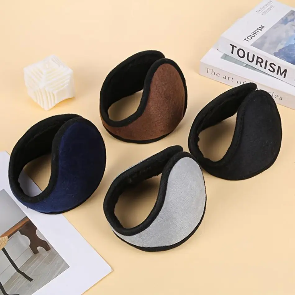 2026 New Arrival Set of 4 Fluffy Fleece Earmuffs for Men-Women - Adjustable Headband, Soft Inner Layer, Over-the-Ear Warmers for Black Friday, Christmas
