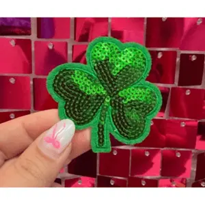 Shamrock Sequins Iron On Patch