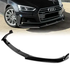 STP-Style Front Bumper Lip Body Kit Spoiler Compatible with 2017 - 2018 Audi A5 Sportback Coupe Cabriolet Bumper ( Fit B9 Model Bumper Only )