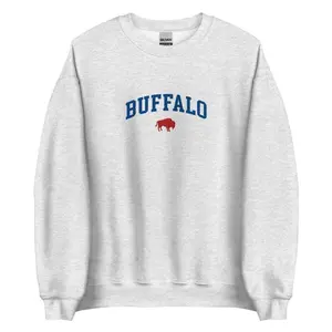 Buffalo embroidered sweatshirt, vintage buffalo ny football crewneck, lets go buffalo, Game Day Pullover, football fan gift