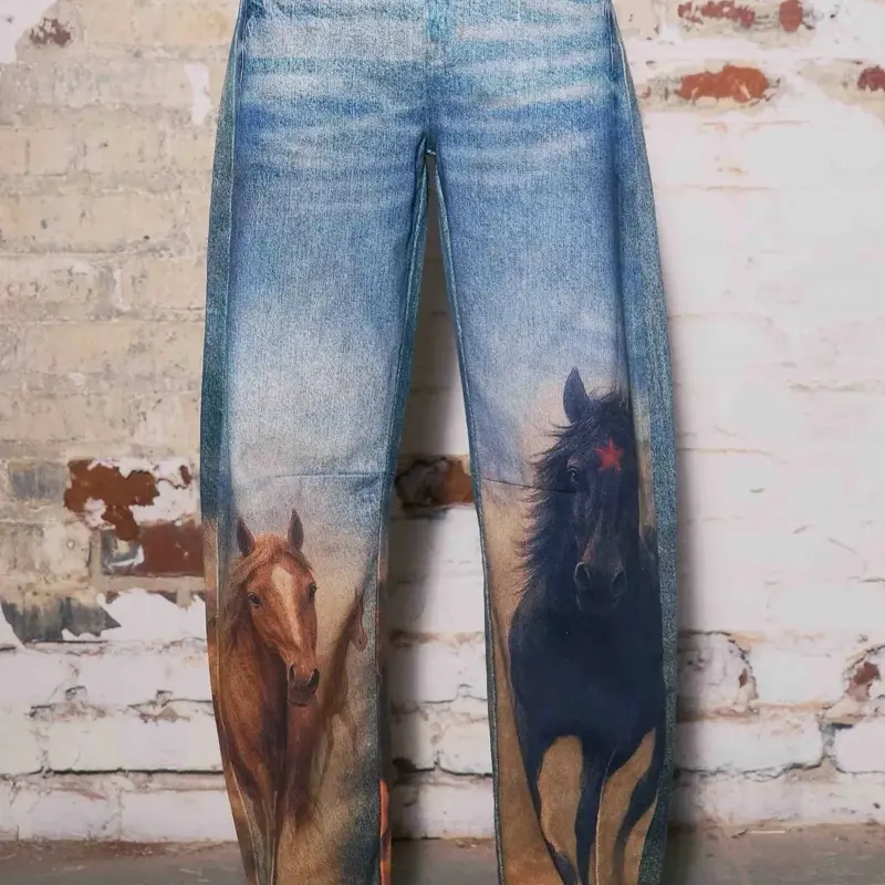 Horses Jeans with Unique Horse Print Design for Stylish and Comfortable Wear
