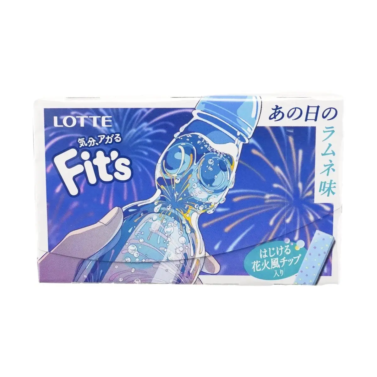 LOTTE Japan Fit's Soda Pop Flavor Chewing Gum with Pop Rocks 12 Pieces