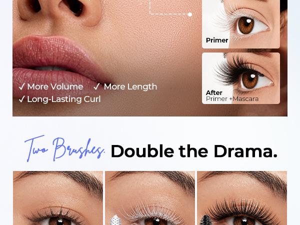 SACE LADY Lash Primer and Waterproof Mascara Set 2-in-1 Fiber Lengthening Volumizing Smudgeproof 24H Long Lasting Curling Eyelashes Makeup Kit SACE LADY Lash Primer and Waterproof Mascara Set 2-in-1 Fiber Lengthening Volumizing Smudgeproof 24H Long Lasting Curling Eyelashes Makeup Kit