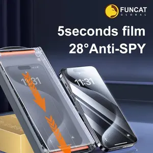 FUNCAT  [2PCS] Screen Protector Cabin;  For iphone 16/15/14/13/12 Dust Free, Bubble Free, Precise Fit, 【3pcs +A Reusable Cabin】 (High Definition/Anti-Spy)