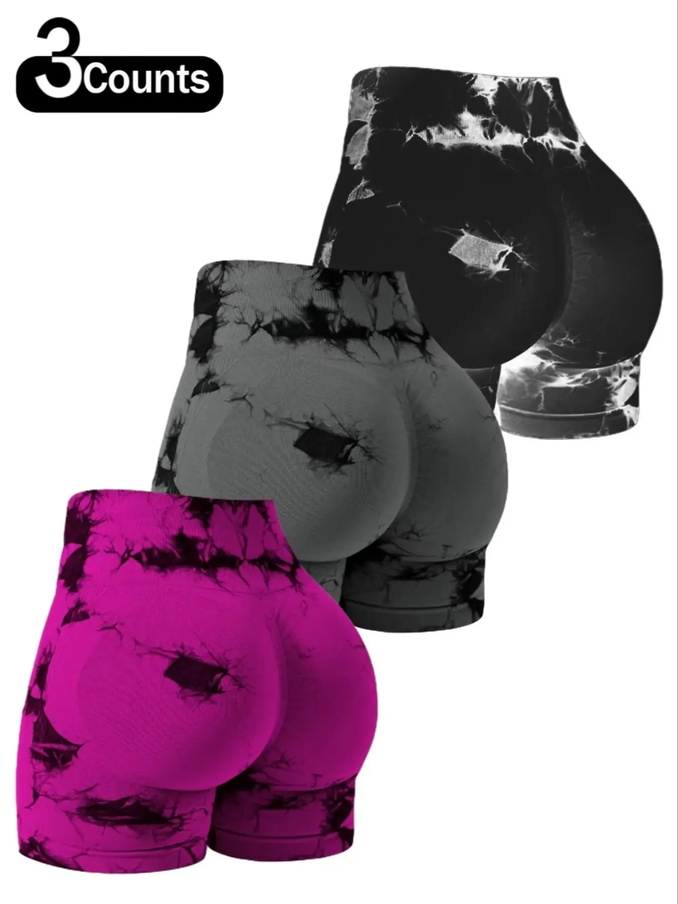 Women's High Waisted Tie Dye Yoga Shorts, Elastic High Waist Butt Lifting Sports Pants, Seamless Slim Fit for Yoga and Running, Athleisure Shorts Women's High Waisted Tie Dye Yoga Shorts, Elastic High Waist Butt Lifting Sports Pants, Seamless Slim Fit for Yoga and Running, Athleisure Shorts