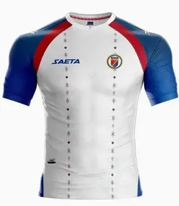 Haiti National Team Soccer Jersey, White Blue Football Fan Shirt, Unisex Apparel