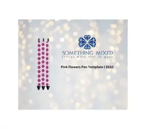 Pink Flowers Rhinestone Pen Template | InkJoy Gel Pen Template | ss10