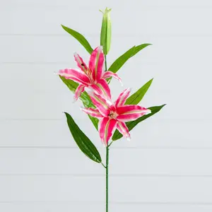 33" Artificial Stargazer Lily Flower - Set of 3 33" Artificial Stargazer Lily Flower - Set of 3