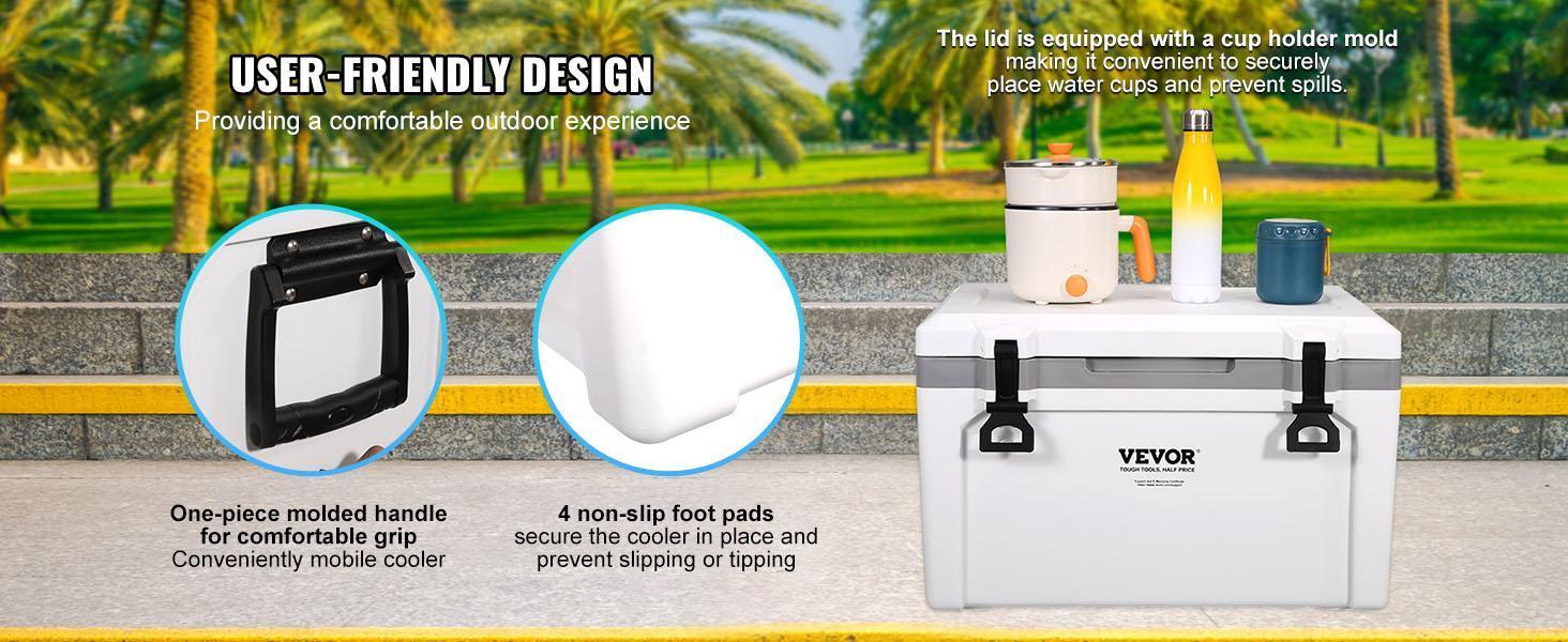 VEVOR Insulated Portable Lunchbox Cooler, Max 52 qt - Holds 50 Cans, Ice Retention Hard Cooler with Heavy Duty Handle, Ice Chest Lunch Box for Camping, Beach, Picnic, Travel, Outdoor VEVOR Insulated Portable Lunchbox Cooler, Max 52 qt - Holds 50 Cans, Ice Retention Hard Cooler with Heavy Duty Handle, Ice Chest Lunch Box for Camping, Beach, Picnic, Travel, Outdoor