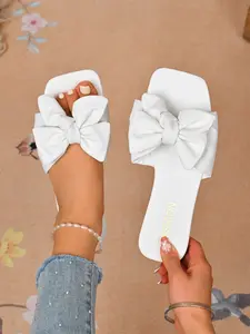 2026 New Comfortable Butterfly Design Flower Non-Slip Flat Pu Leather Sandals, Beach Vacation Party Outdoors Home Simple Fashion Versatile