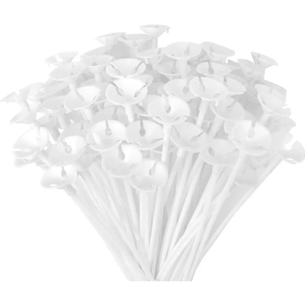 Balloon Sticks - 100Pcs Balloon Stick and Cup for Party Wedding Trend Pocket 35Pack White Color