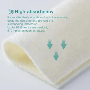 Calcium Alginate Wound Dressing, 4'' x 4'' Patches,10 Individual Sterile Pads, Soft and Highly Absorbent Dressing Gauze, Non-Stick Padding