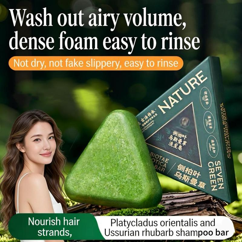 Nature Triangle Shampoo Bar Calming & Strengthening Hair for Women & Men Eco-Friendly Soap with Usman Grass Formula Herbal Extracts Nourishing Cleansing Conditioner Haircare Cleanser
