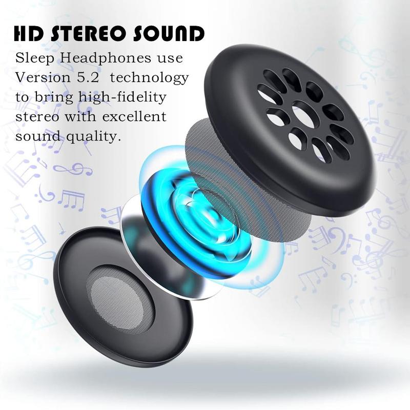 New Foldable Wireless Bluetooth Sleeping Headphones with Eye Mask for Side Sleeper Sports, for Work and School - Best Gift for Women Audio Charging