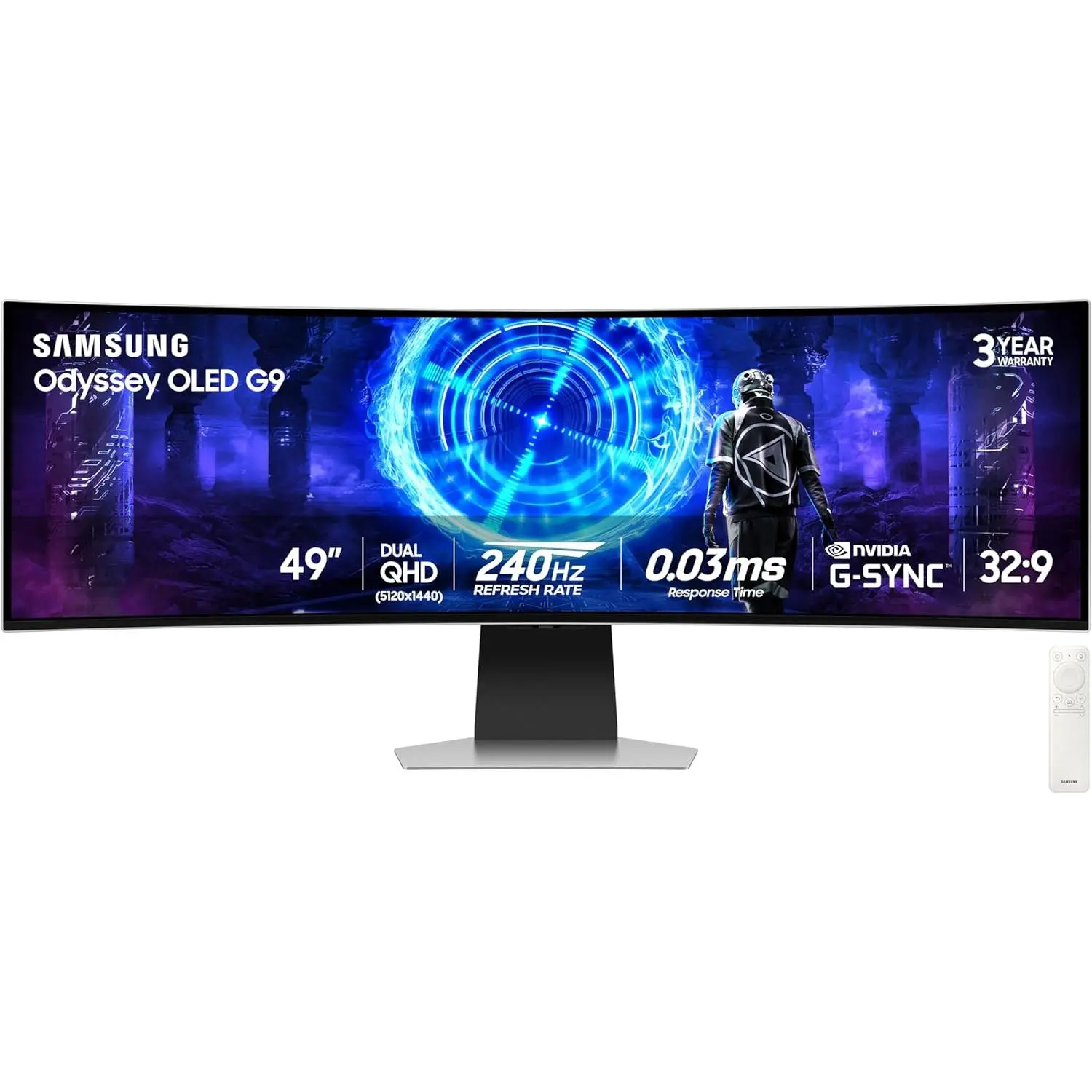 Samsung 49 Inch Odyssey OLED G9 G95SD DQHD | 240Hz | G-Sync Compatible | Smart | Gaming Monitor Samsung 49 Inch Odyssey OLED G9 G95SD DQHD | 240Hz | G-Sync Compatible | Smart | Gaming Monitor