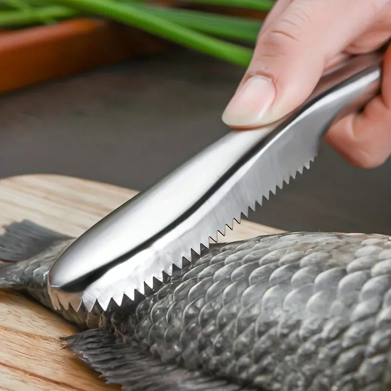 1pc, Fish Scaler Stainless Steel, Fish Scale Remover, Not Messy, Easy Remove Fish Scale, Fish Skin Scraper for Kitchen Fish Cleaning Kit, Fish Descaling Tool Fits All Fish, Kitchen Gadgets, Kitchen Utensils Gadgets, Kitchenware