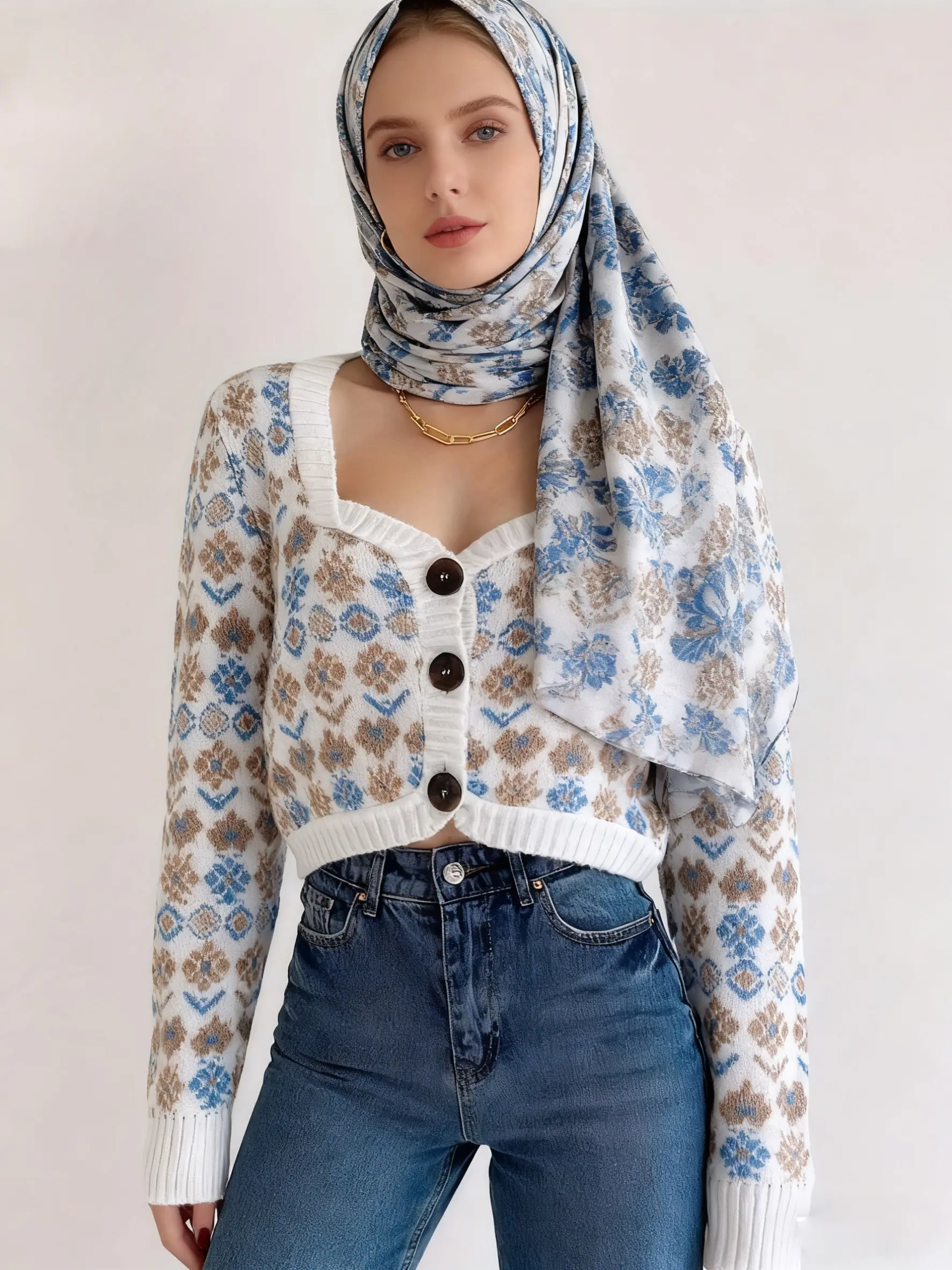 Women's Ethnic Pattern Cardigan, Bohemian Breathable Long Sleeve Knitwear, Spring & Fall Fashion, Casual Daily Wear, Stylish Sweater, Womenswear