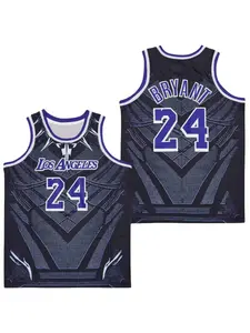 Los Angeles Kobe Bryant #24 Black Panther Futuristic Geometric Print Basketball Jersey Breathable Mesh Sleeveless Mamba Tribute Tank Top for Fans Kobe Supporters Legends Collectors & Mamba Mentality Enthusiasts