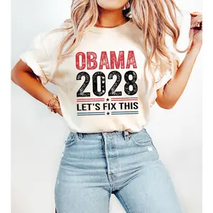 Campaign - ready Statement Tee: Gear Up for a Potential Future with the "Obama 2028 - Let's Fix This" Motif