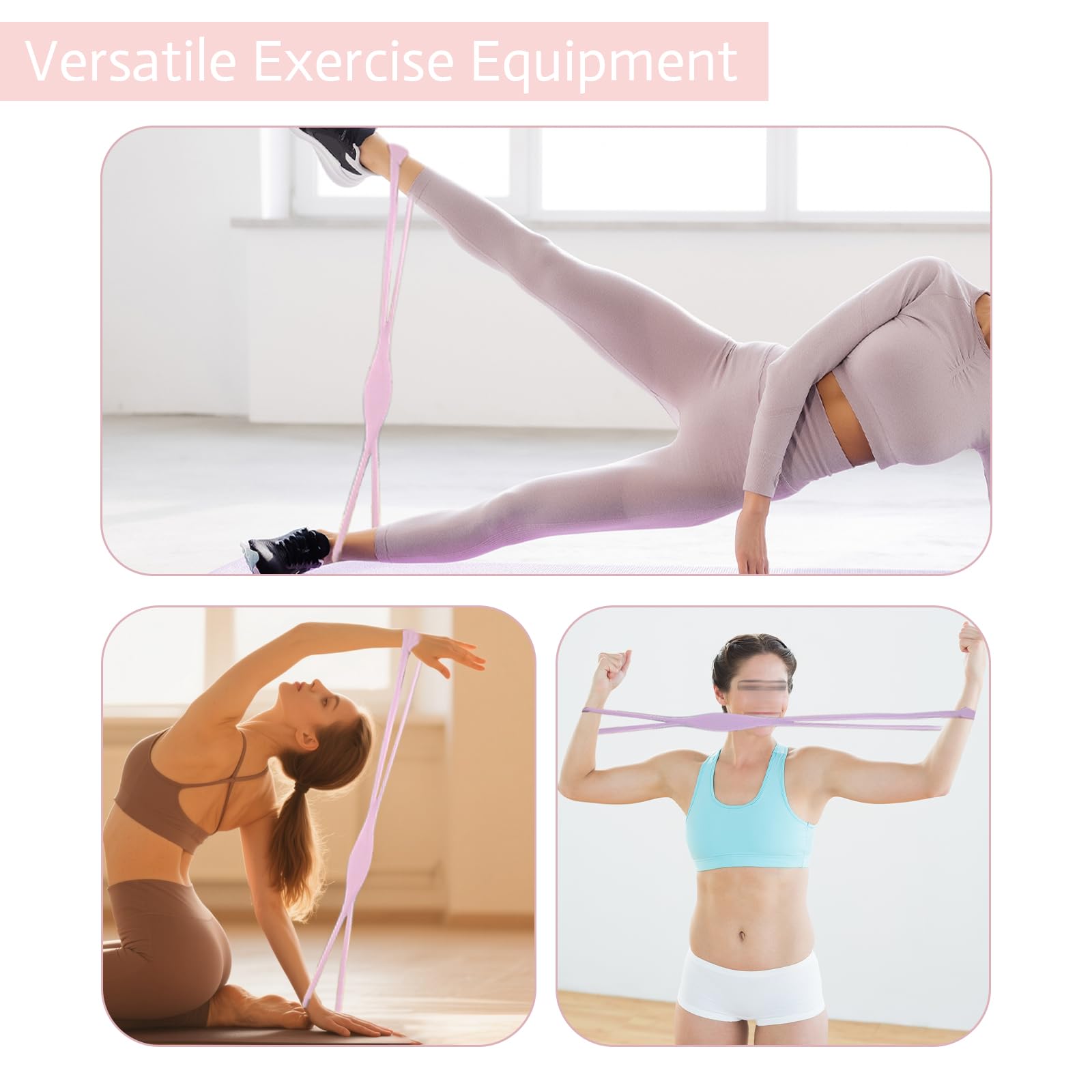 Resistance Bands Figure 8 Exercise Bands for Women 8 Shaped TPE Material for Arms Chest Expander Yoga Gym Fitness Muscle Training Equipment Stretching Gear Latex Free Elastic