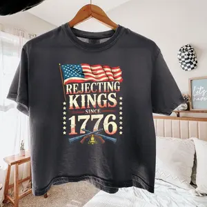Comfort Colors Boxy Crop Top Rejecting Kings Since 1776 shirt, Pro Democracy Tee