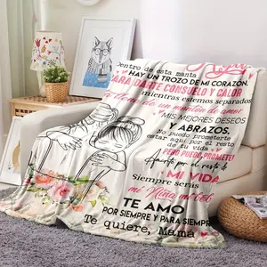 Envelope Pattern Flannel Blanket Soft and Comfortable Sofa Throw for Relaxation Cozy Living Space Decorative Piece