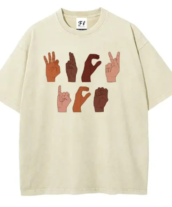Soft Cotton Tee F ck ICE Hand Sign Language Anti Deportation Chinga La Migra T-Shirt Oversize Unisex Washed T-Shirt for Women and Men's Unisex Fit Batik Cotton Oversize Streetwear Menswear Super Soft Pre-Shrunk