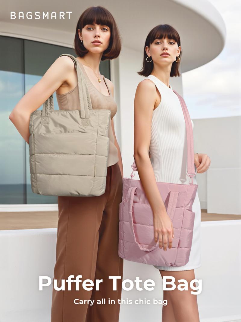 BAGSMART Bubble 21L Puffty Tote Bag for Women with Removable Crossbody Strap Lightweight Shoulder Bag for School Travel Work 15.6" Laptop Friendly Water-Repellent Fabric TikTokShopHolidayHaul BAGSMART Bubble 21L Puffty Tote Bag for Women with Removable Crossbody Strap Lightweight Shoulder Bag for School Travel Work 15.6" Laptop Friendly Water-Repellent Fabric TikTokShopHolidayHaul