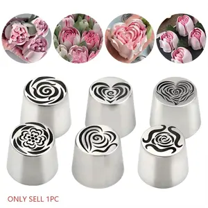 1PC Large Russian Stainless Steel Piping Tips - Christmas Cake Icing Frosting Nozzles, Essential for Cupcake Decoration, DIY Kitchen Baking Tool for Dessert Making, Pastry Decorating Tools