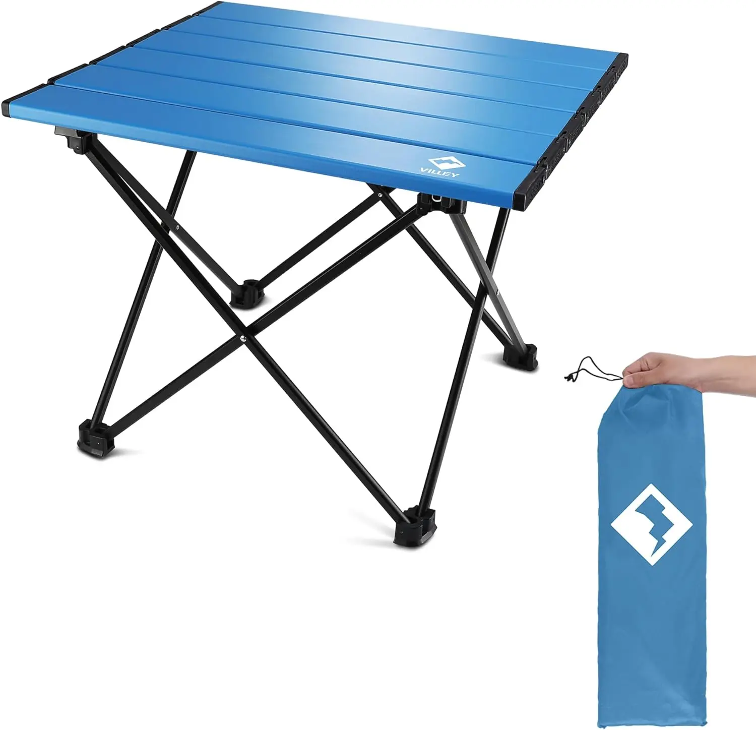 Portable Camping Side Table, Ultralight Aluminum Folding Beach Table with Carry Bag for Outdoor Cooking, Picnic, Camp, Boat, Travel