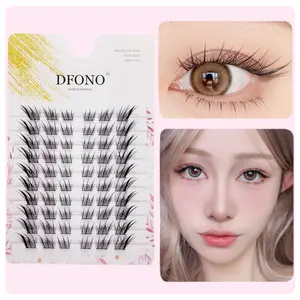 10 Rows False Eyelashes Su Daji, Chinese Fox Style, Natural Nine-Tailed Fox Dense Lashes with Comic Fringe, Segmented Fake Eyelashes, Fluffy False Eyelashes