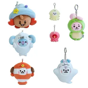 BT21 Ocean Friends Series Plush Keychain Cute cartoon anime Backpack pendant Children's holiday gifts Desktop ornament