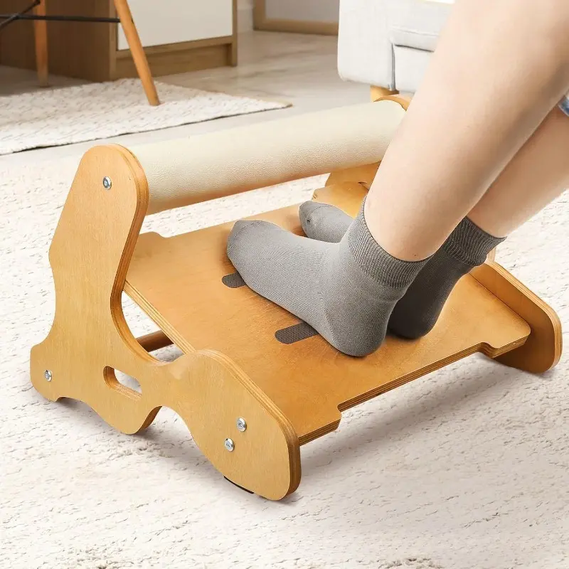 Adjustable Wooden Under Desk Footrest, Slant  Rocking Foot Stool, Office Home Foot Rest Pedal, Ergonomic Desk Foot Support, Home Office Foot Stool, Must-Have for Office Desk Spaces