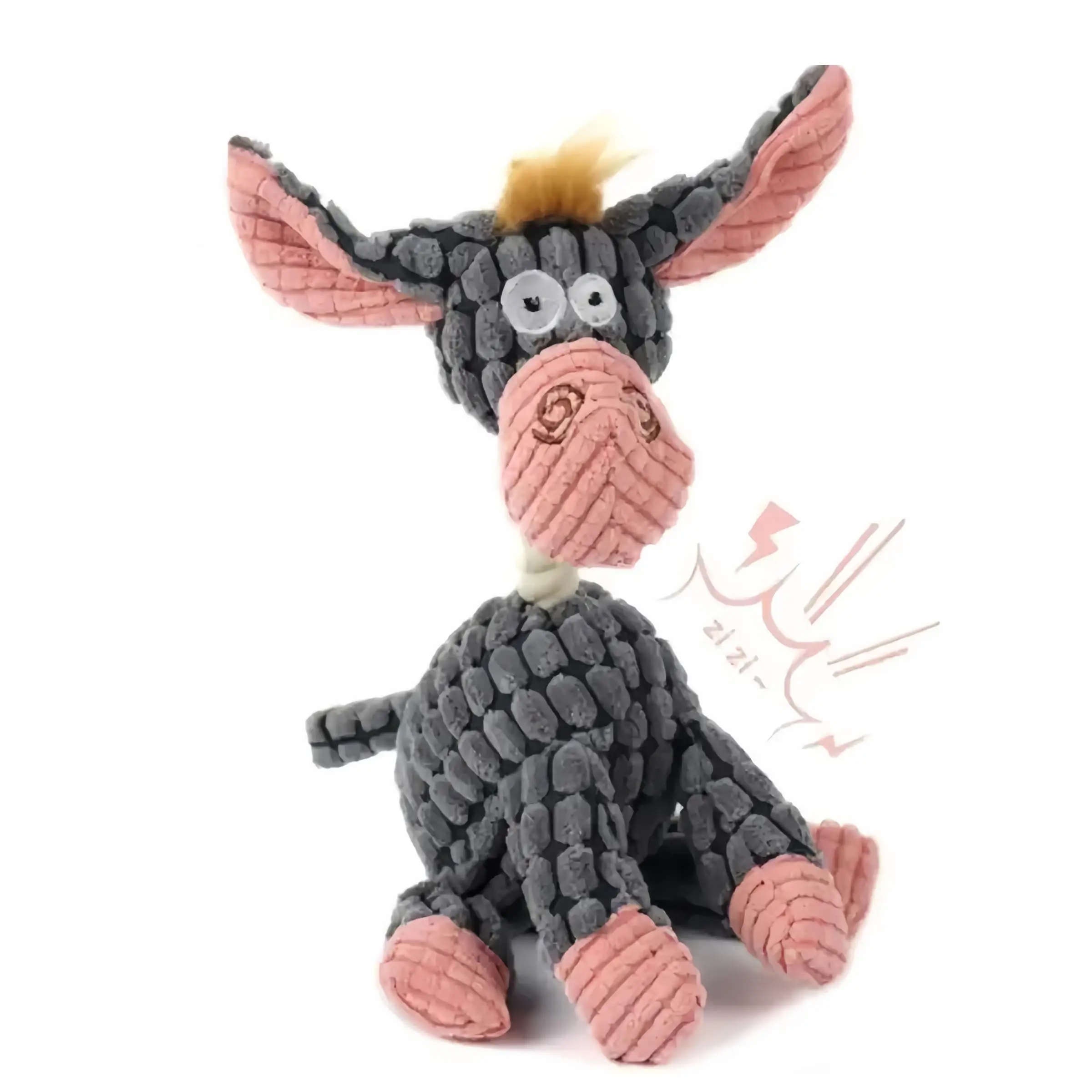Cute Donkey Design Pet Toy, Pet Squeaky Plush Toy, Pet Chew Toy, Dog & Cat Accessories, Perfect Companion for Small Animals