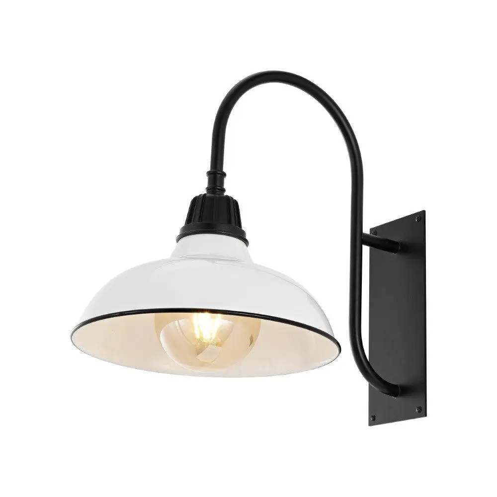 JONATHAN Y Stanley Farmhouse Industrial Indoor/Outdoor Iron LED Gooseneck Arm Outdoor Sconce; for Living Room, Bedroom, Kitchen, Office