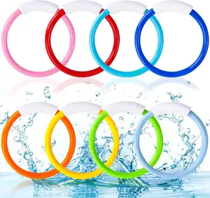 Summer Spring Gift 8PCS Pool Diving Swim Toys Colorful Underwater Training Sinking Throwing Dive Rings for Kids Summer Pool Swimming Party Favor Games