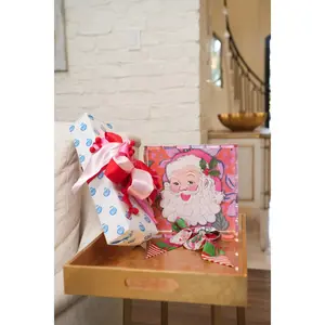 Sassy Santa Acrylic Scalloped Tray