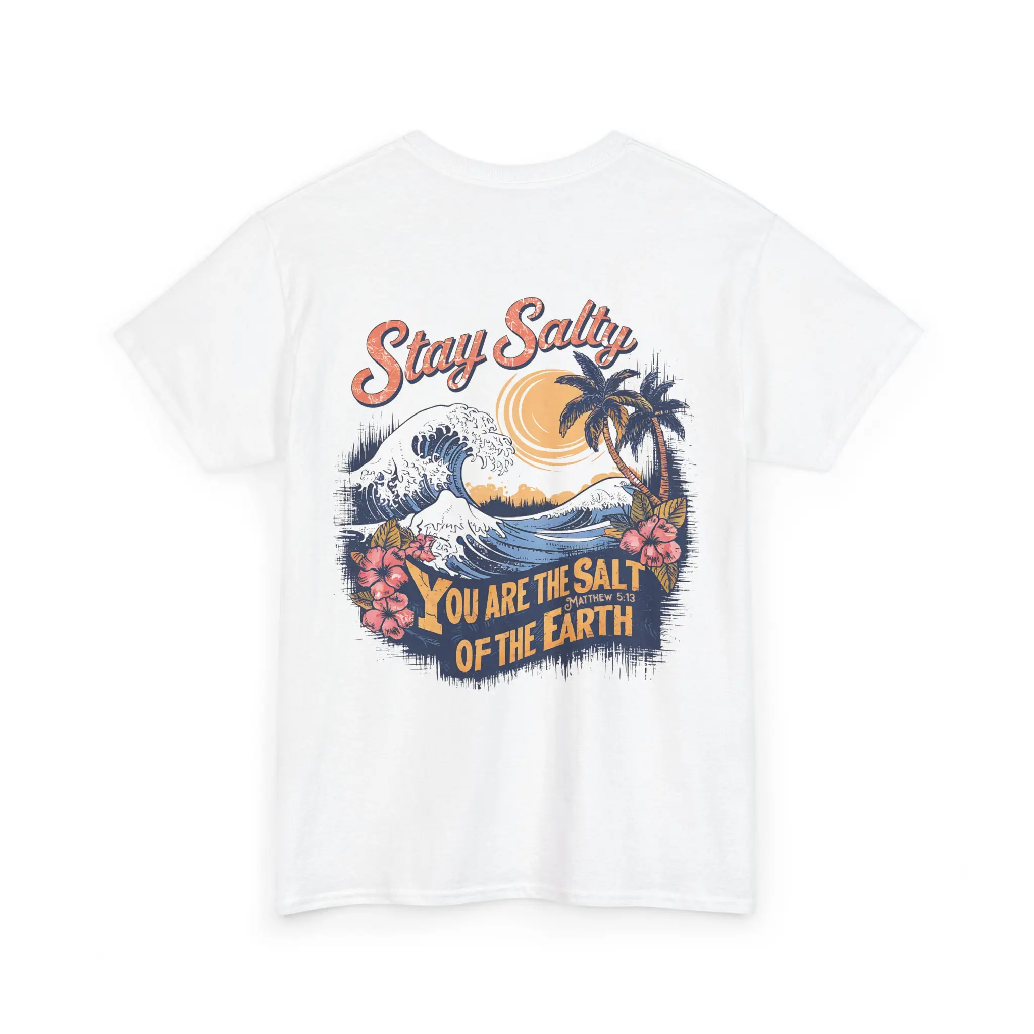 Stay Salty Christian Shirt – Matthew 5:13 Ocean Tee | Coastal Faith T-Shirt, Vintage Surf Graphic Shirt